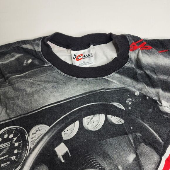 Jeff Gordon Chase Authentics‎ Follow The Leader Shirt AOP Skittles Size Large - Picture 3 of 14